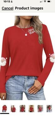 Santa Christmas Theme Long Sleeve Tee, Small